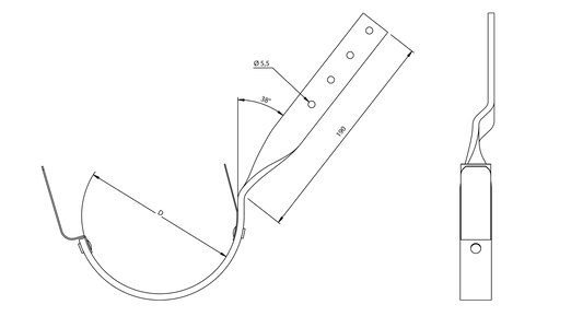 Lindab Side-fix Rafter Bracket KRT 200mm 125mm