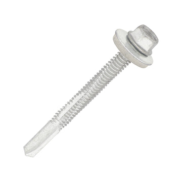 Metal Construction Heavy Section Screws - Hex - EPDM Washer - Self-Drilling - Exterior - Silver Organic