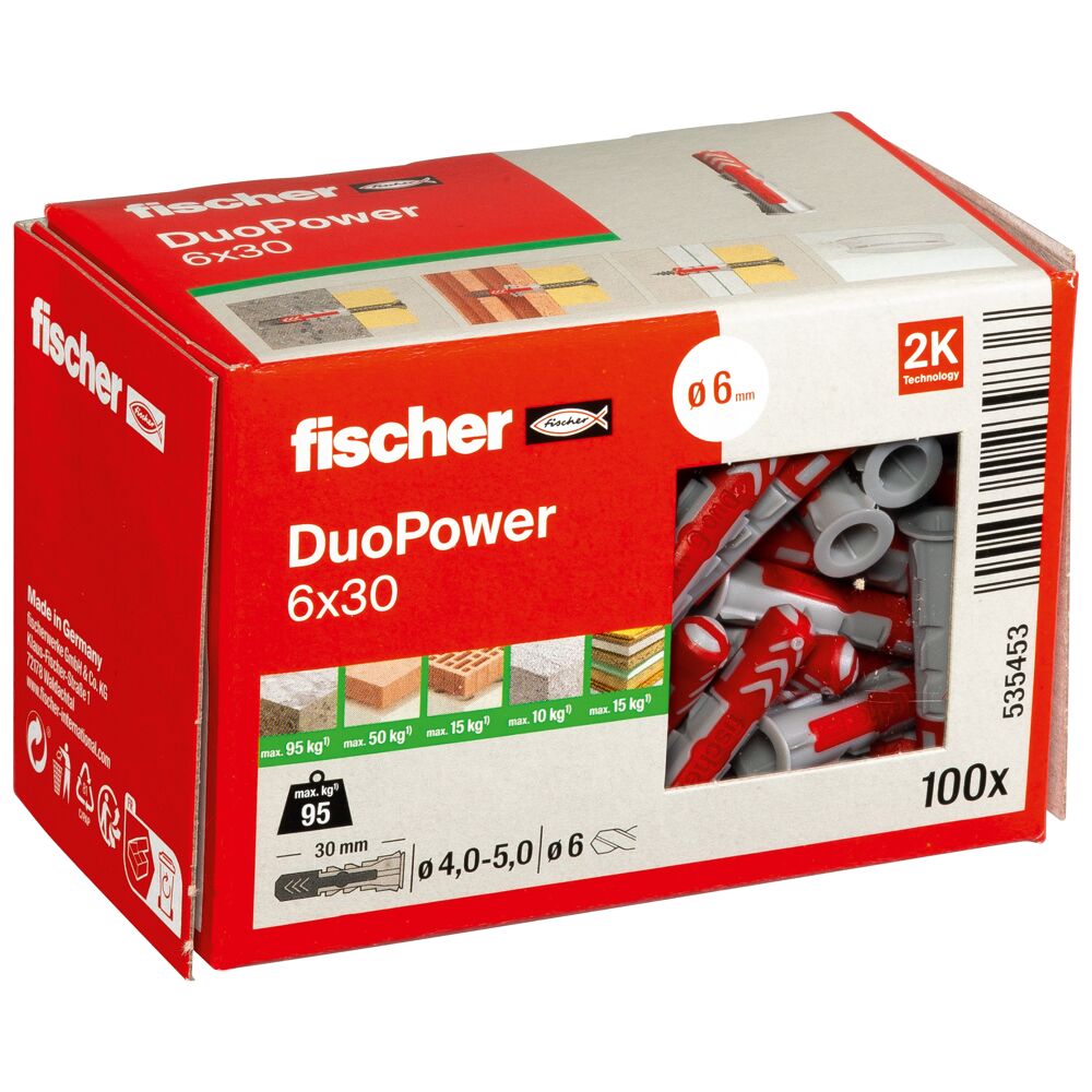 Fischer DuoPower 6 x 30 box of 100