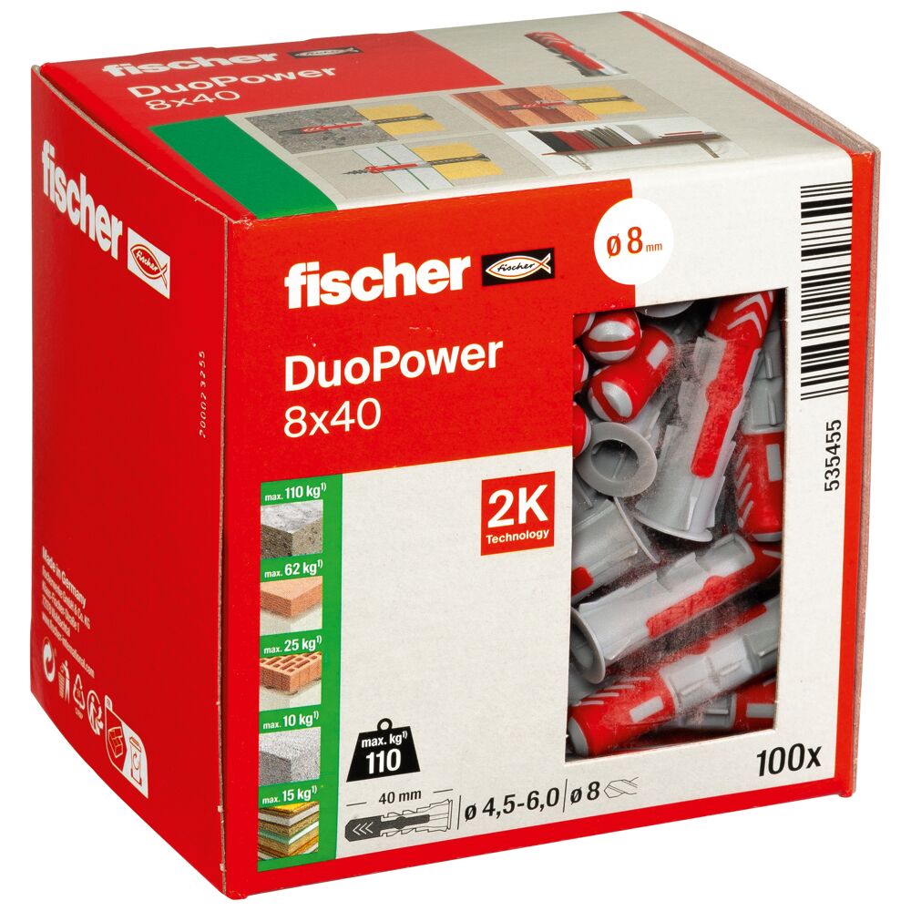 Fischer DuoPower 8 x 40 box of 100