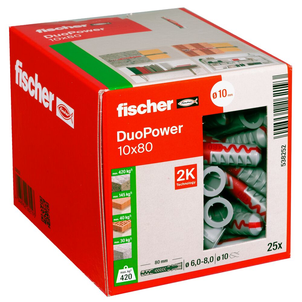 Fischer DuoPower 10 x 80 box of 25